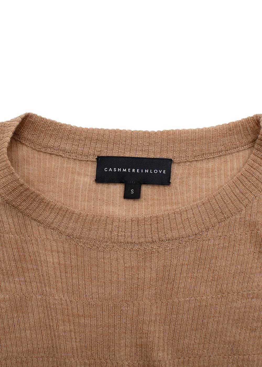 Cashmere in Love Beige Ribbed Midi Dress