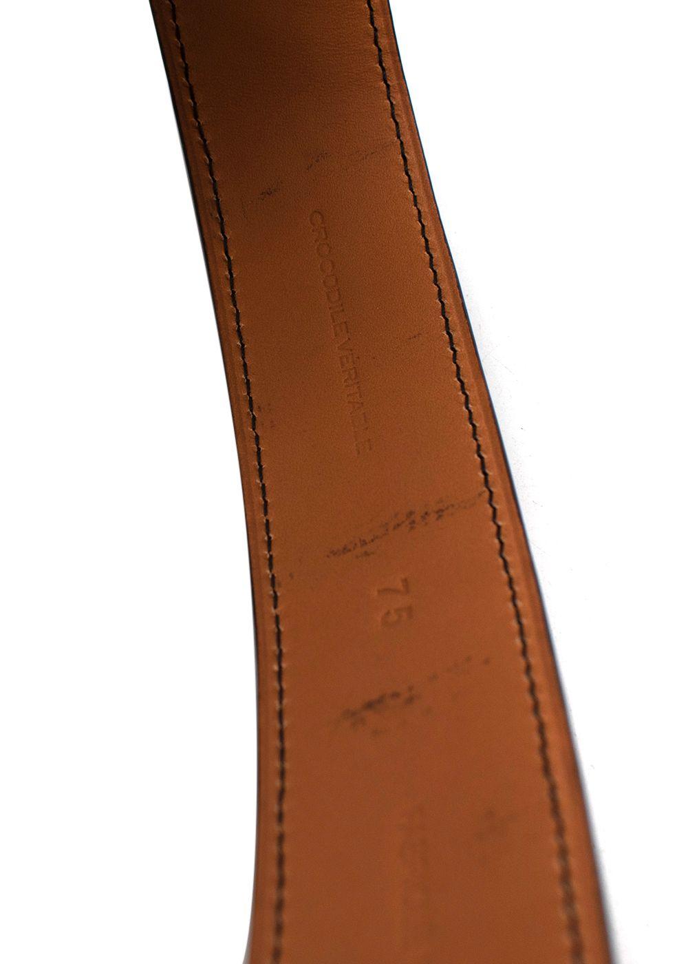 Maison Vaincourt Black crocodile waspie belt 75 - no cites