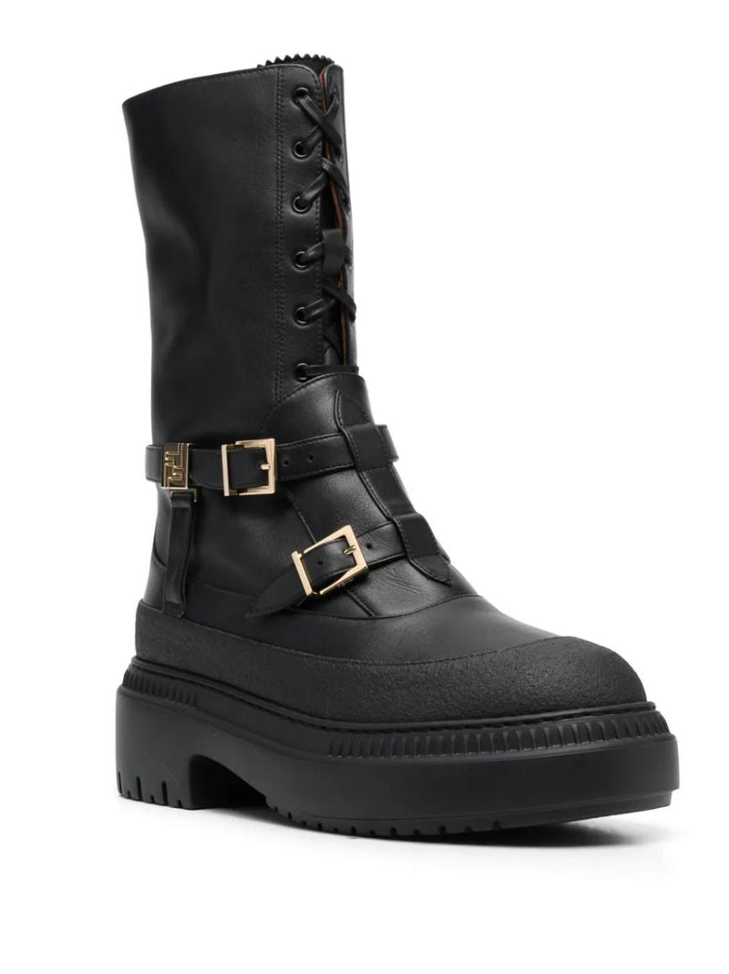 Fendi Black Delfina Combat Boots