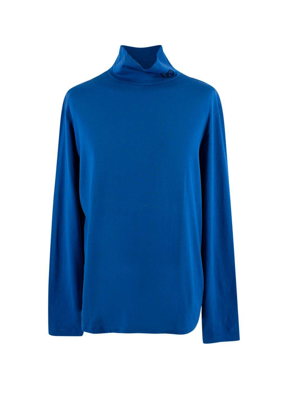 Royal Blue Cotton Turtle neck Top