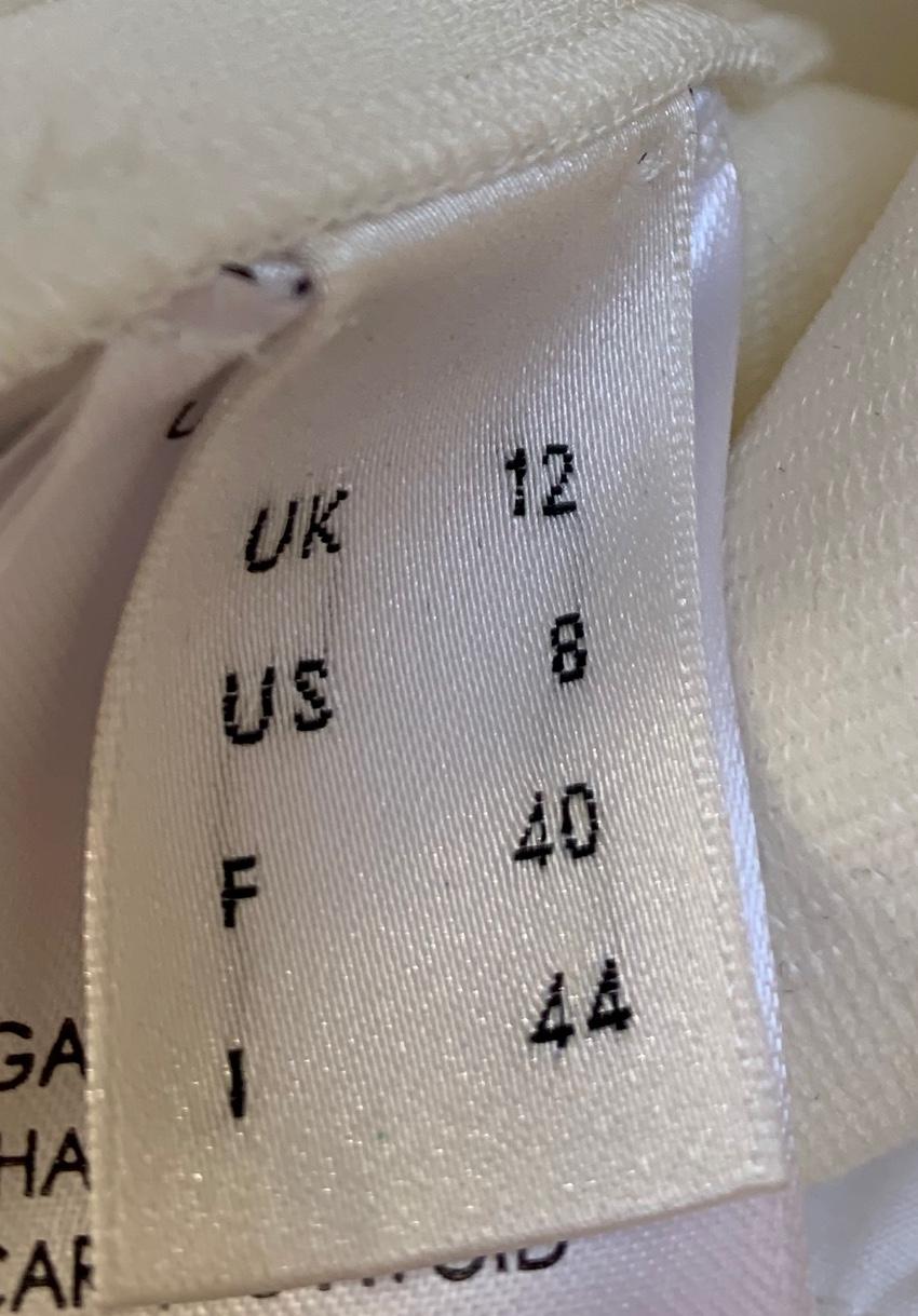 Victoria Beckham White Matte Crepe Jewelled Neck Dress