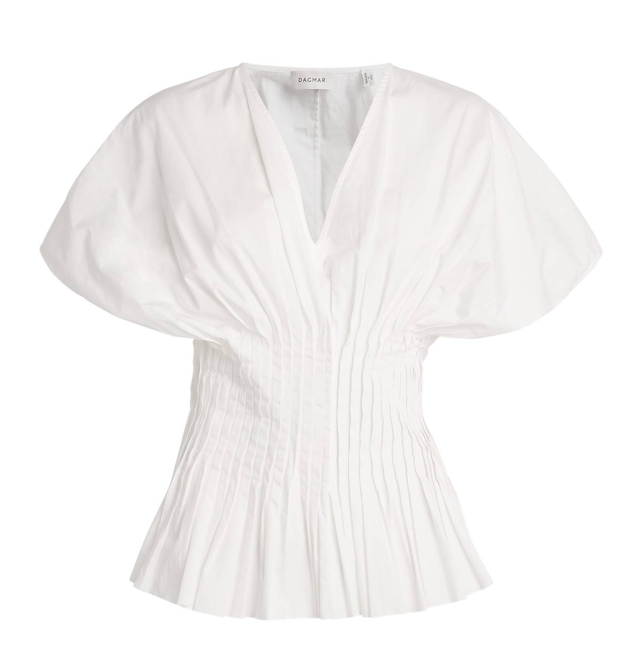 House of Dagmar Poplin V Neck Top