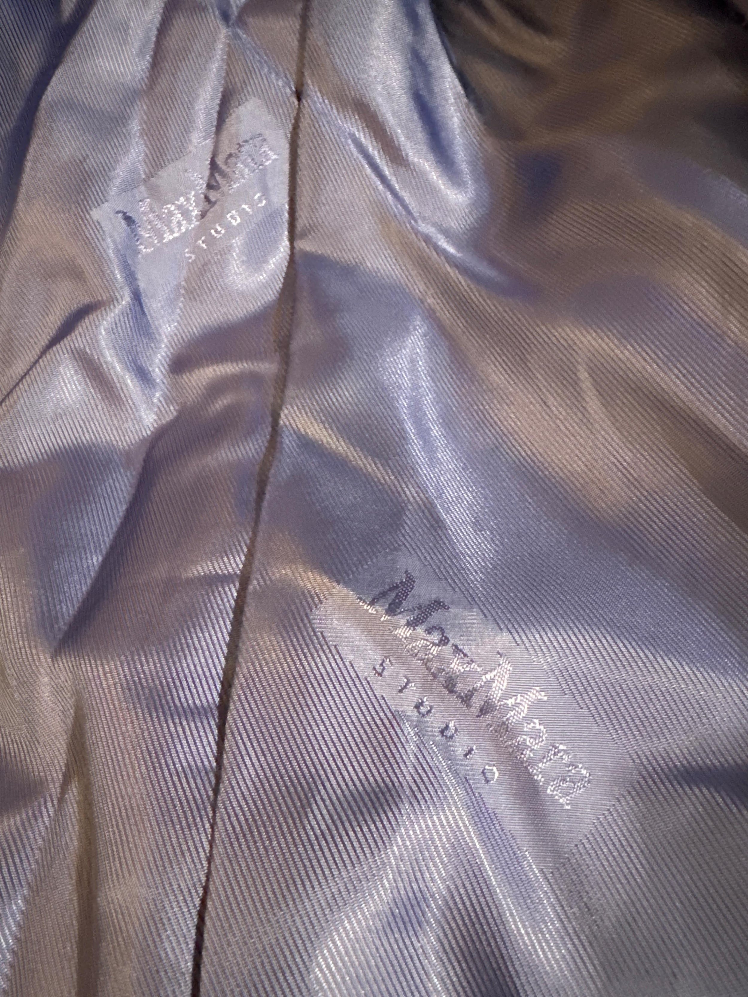 S Max Mara Blue Longline Wool Coat