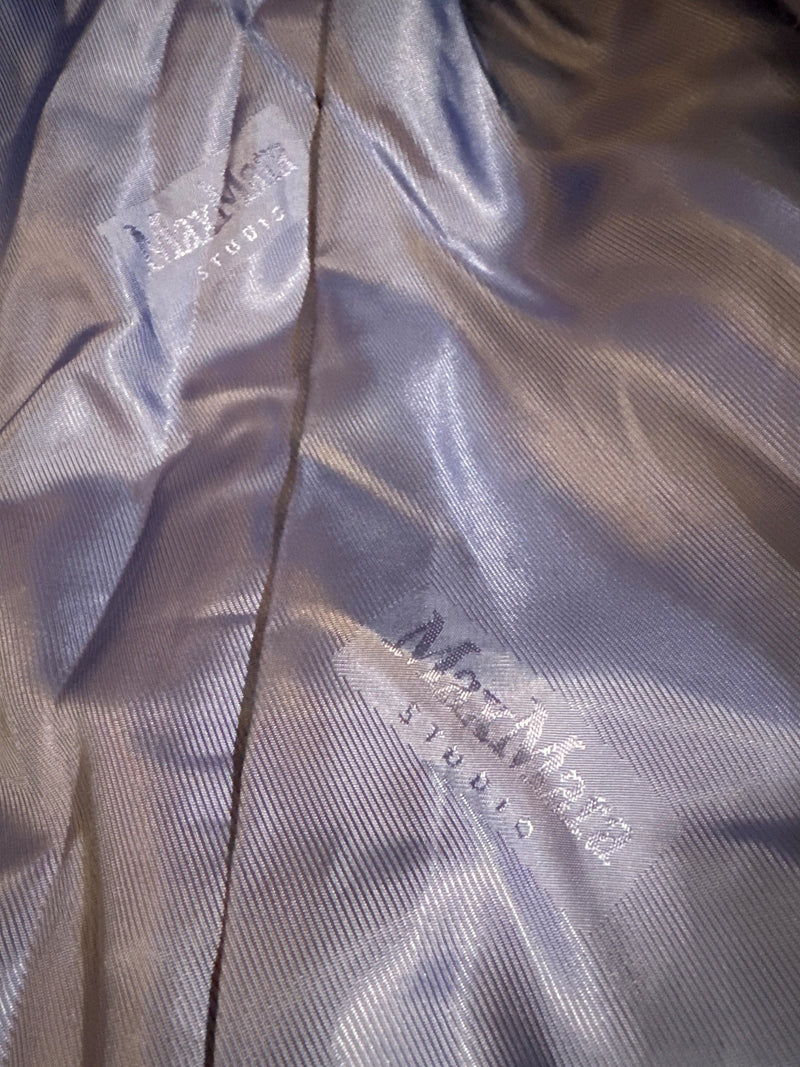 S Max Mara Blue Longline Wool Coat
