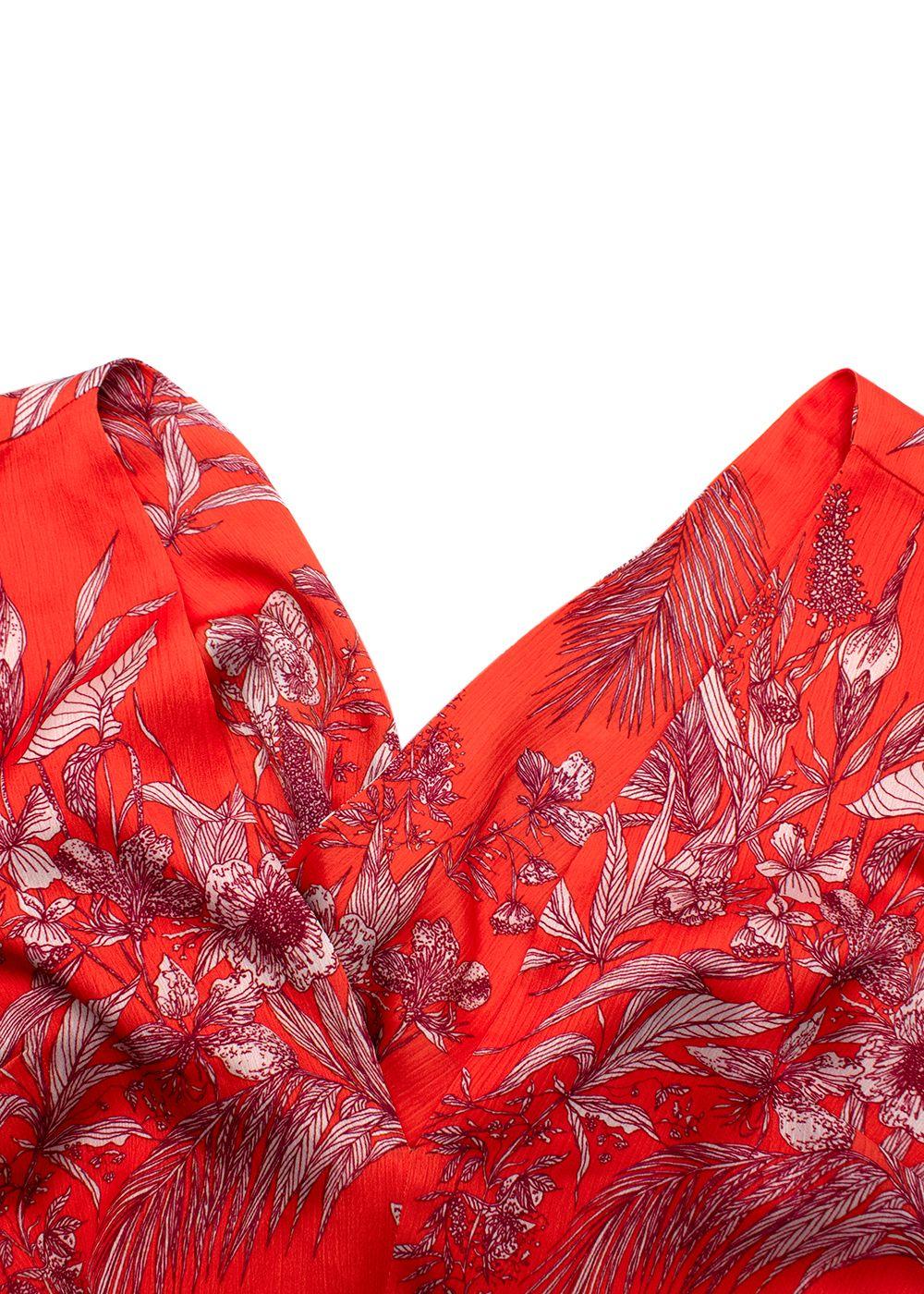 Alexis Orange Print Belaya Dress with Self Tie Back
