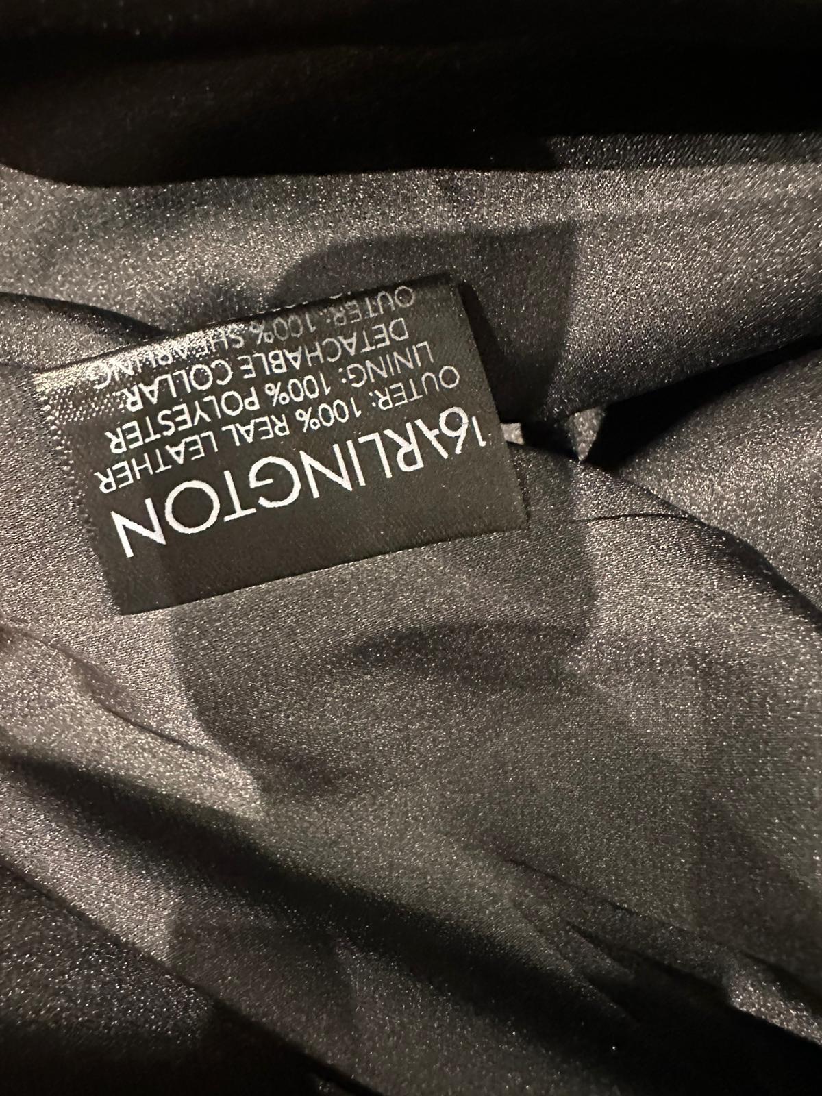 16Arlington Black Shearling Trimmed Leather Davina Trench Coat