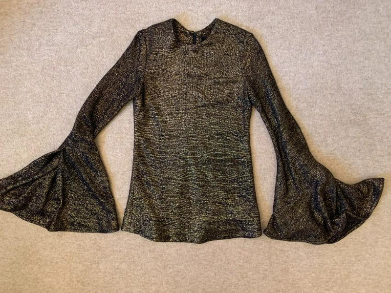 Ellery Flute Sleeve Inception Black/Gold Top