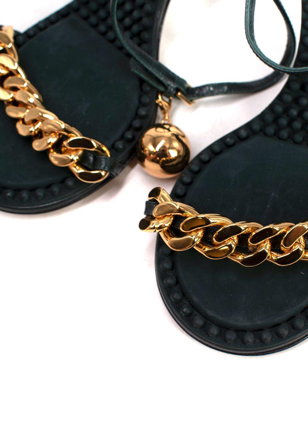 Inkwell Dot Embellished Leather Sandals