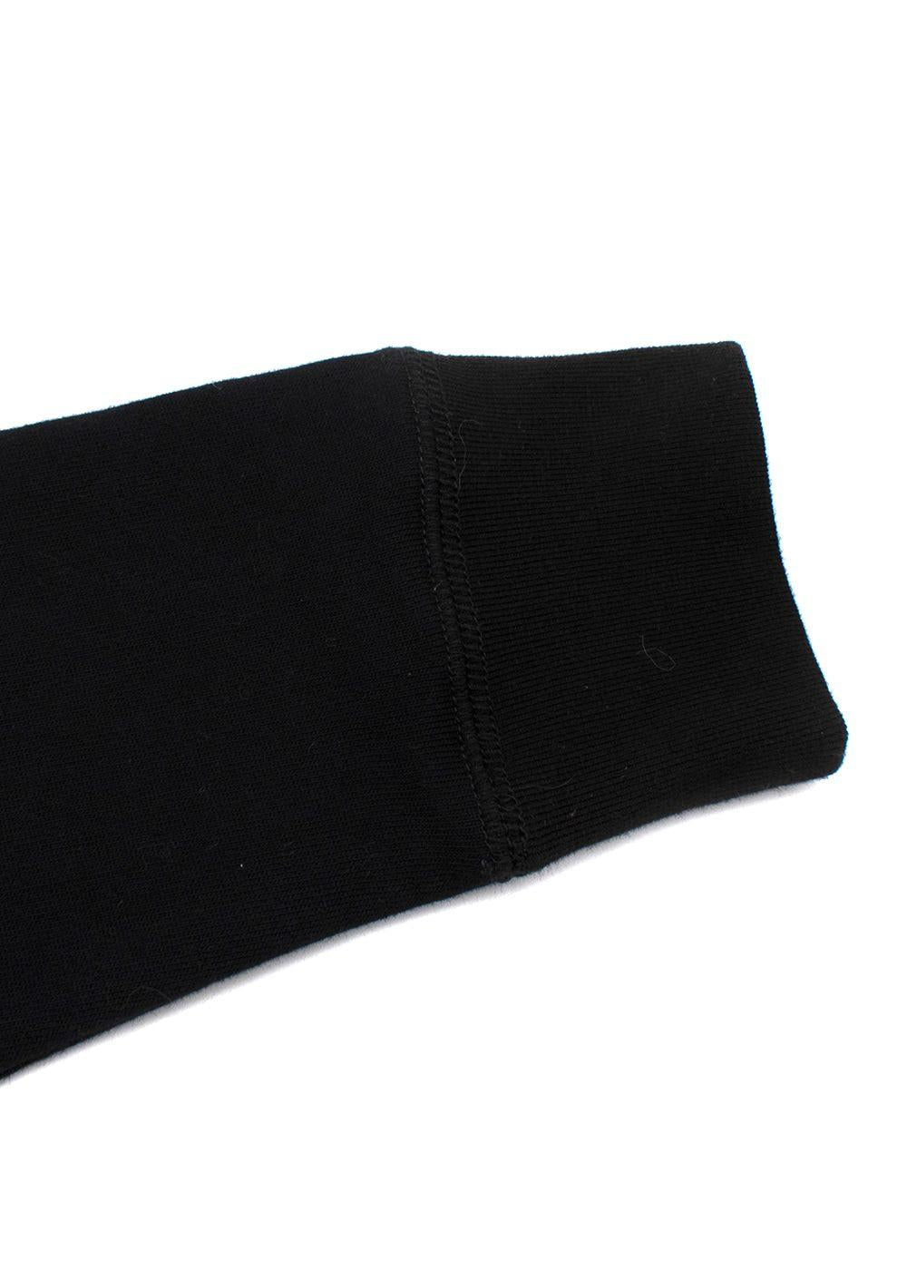 Kids 6A Black Cotton Sweatshirt With Embroidered Mouth