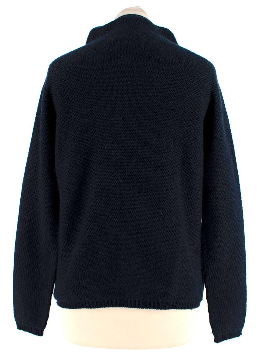 'S Max Mara Navy Turtleneck Cashmere Sweater
