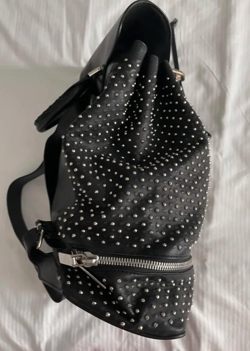 Alexander McQueen Black Leather Backpack