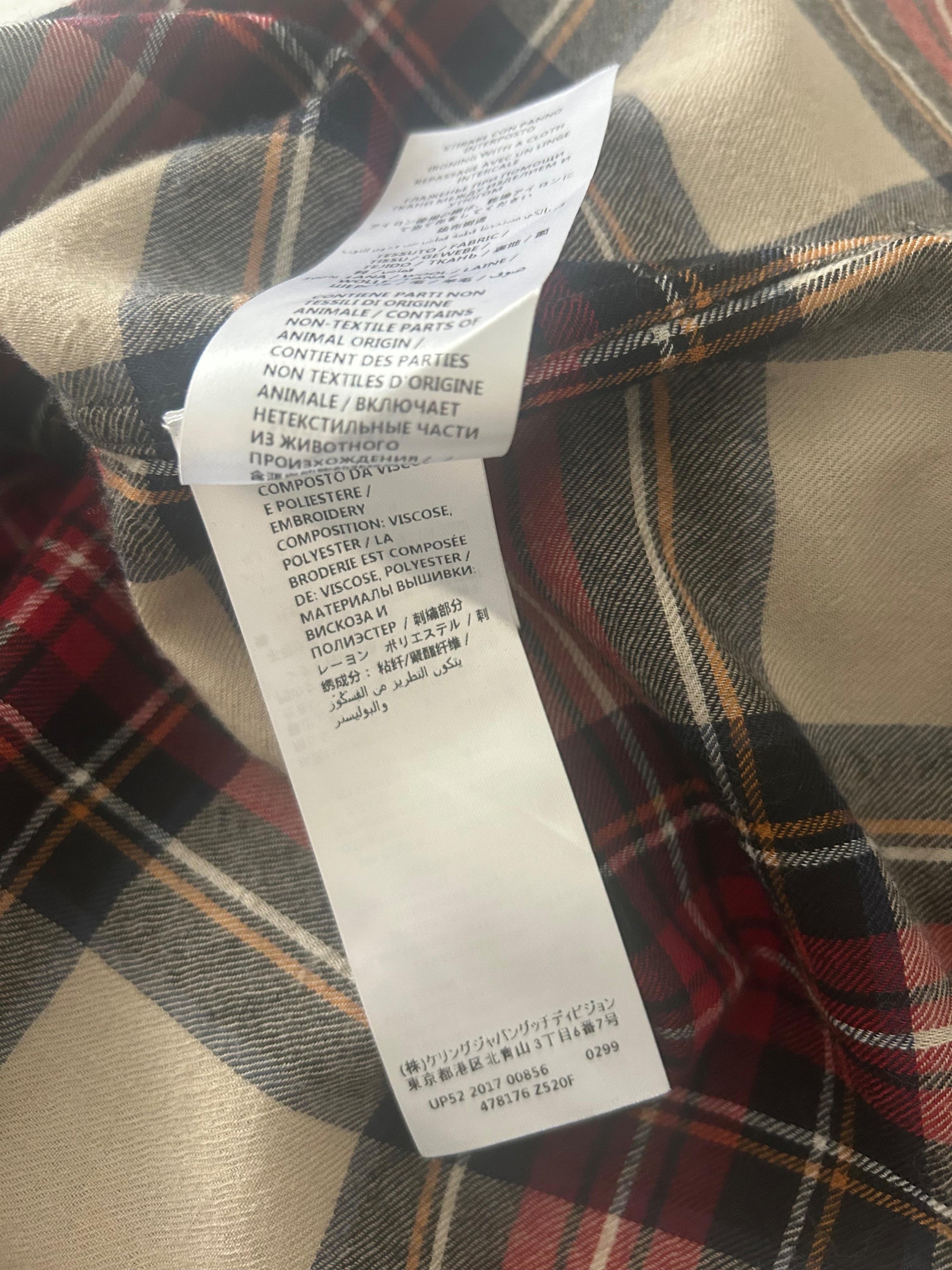 Gucci  Embroidered Tartan Flannel Shirt