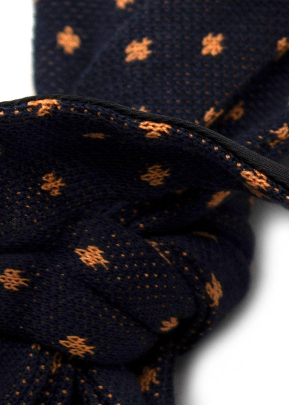 Gucci Navy Orange Pattern Bow Tie