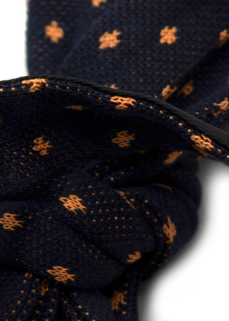 Gucci Navy Orange Pattern Bow Tie