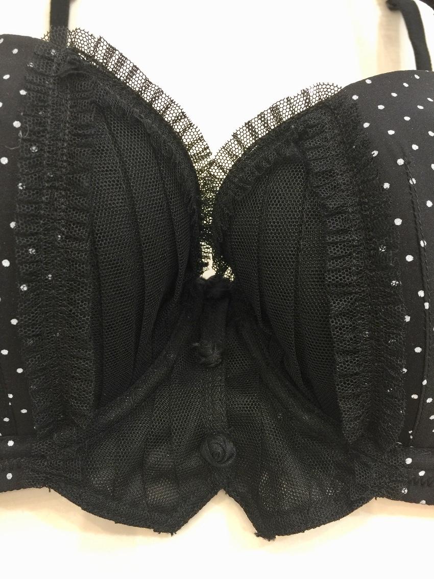 Chantal Thomass Fine Polka Dot Padded Half Cup Bra & Thong Set