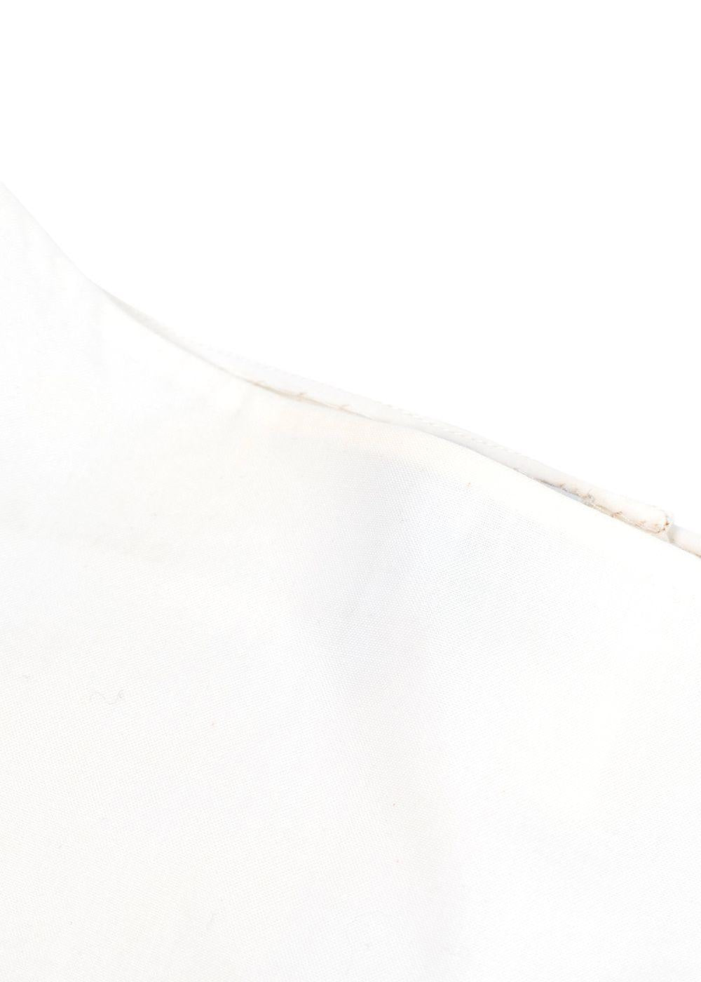 Loewe White and Brown Distressed Hem Midi Dress