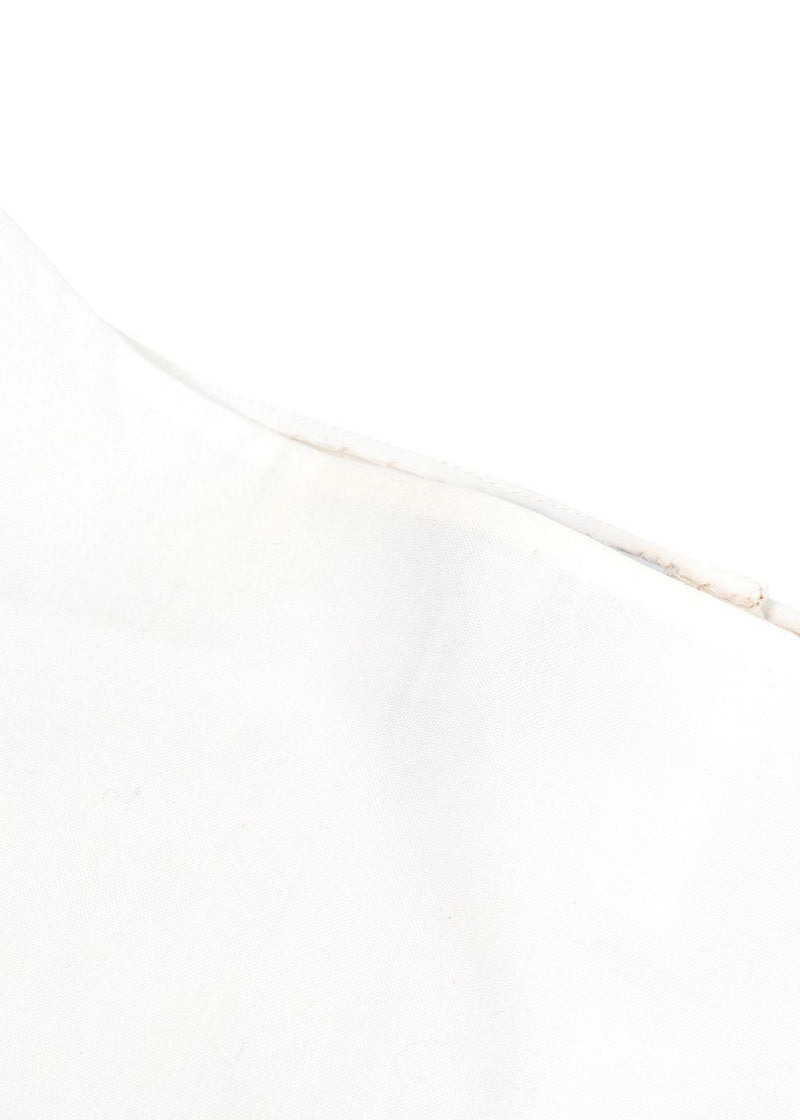 Loewe White and Brown Distressed Hem Midi Dress