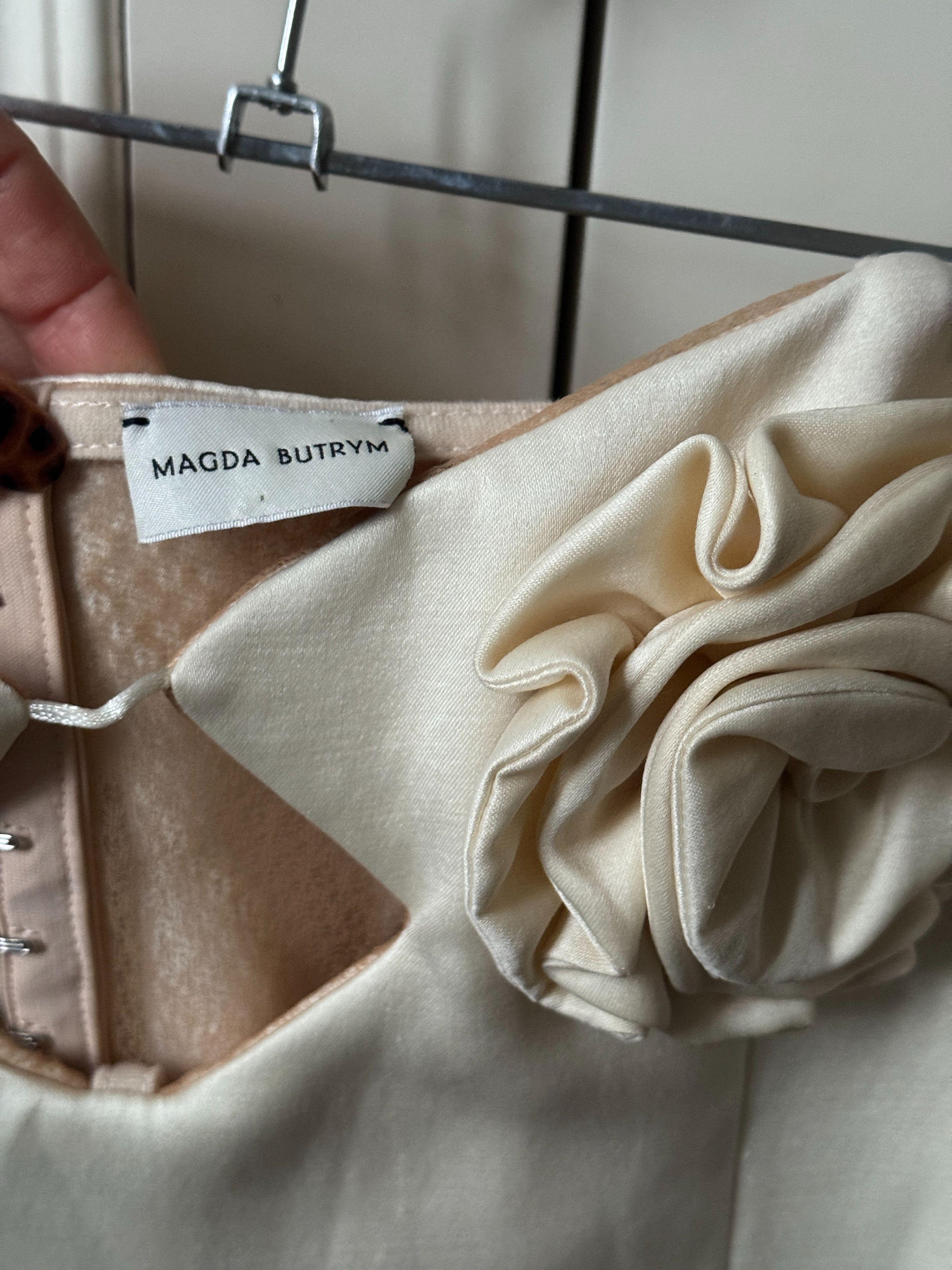 Magda Butrym Cream Floral Applique Min Dressi