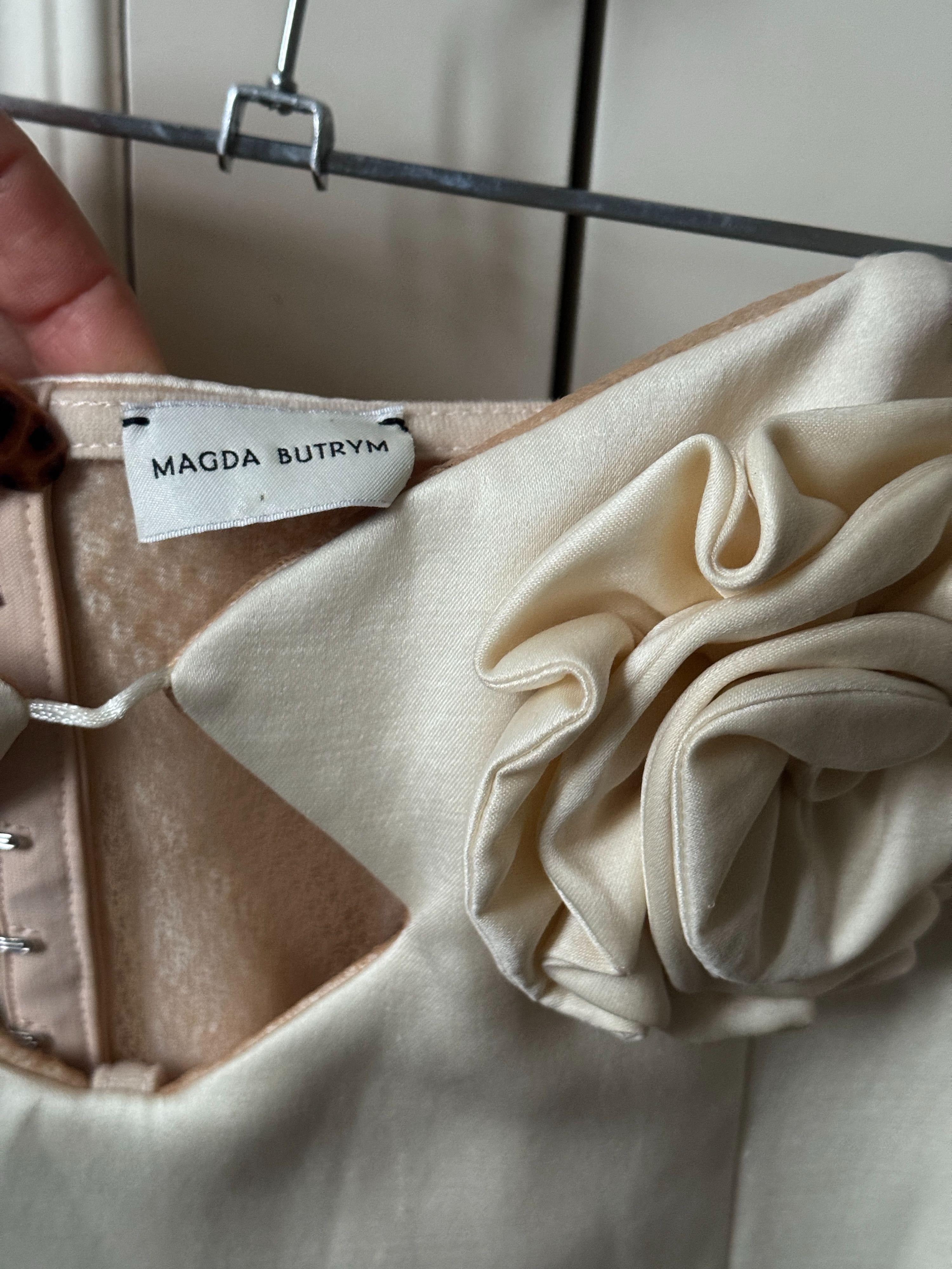 Magda Butrym Cream Floral Applique Min Dressi
