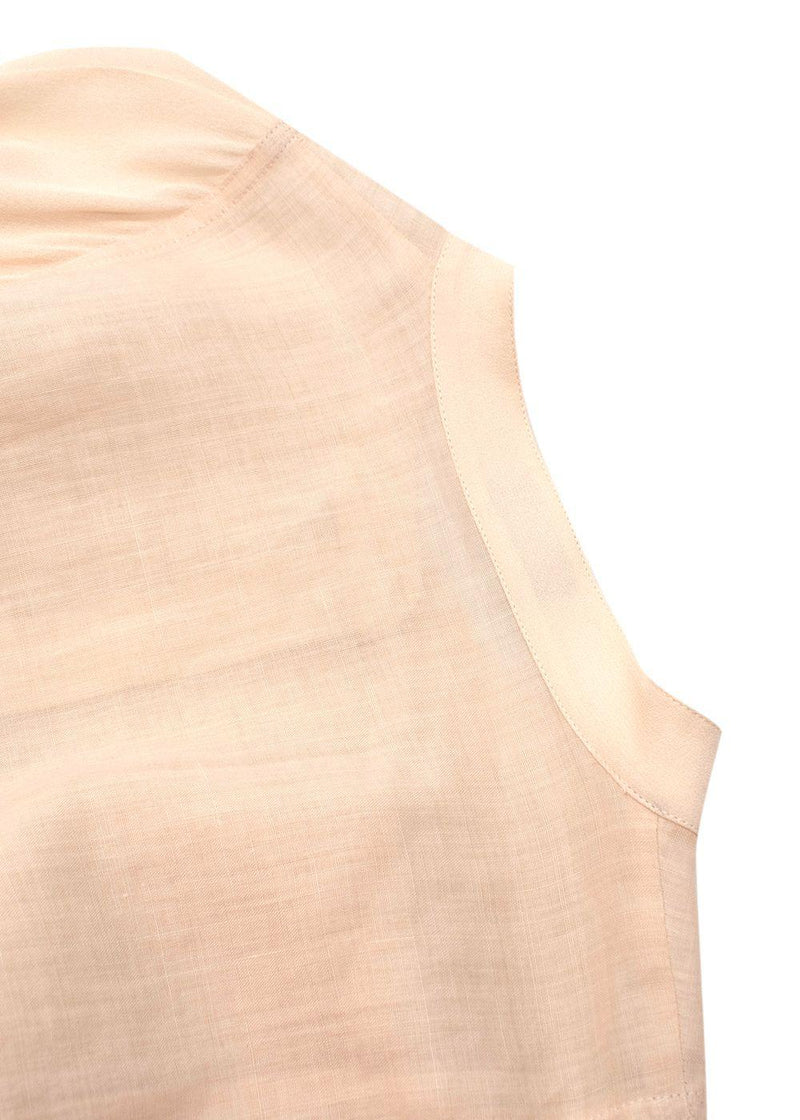 Button Up Beige Silk Blend Tunic