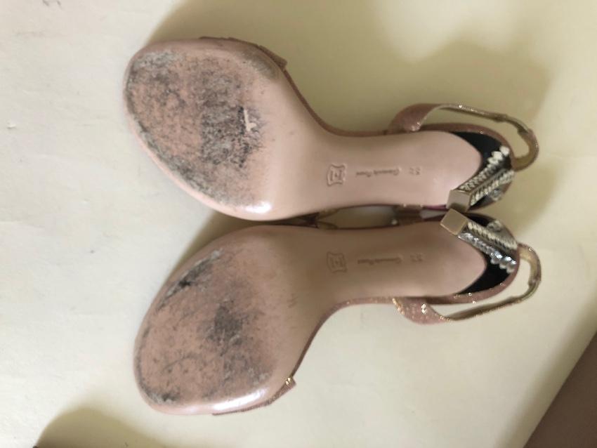 Gianvito Rossi Metallic Rose Gold Crystal Embellished Sandals