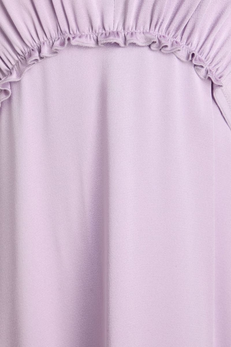 Victoria Beckham Ruffled Satin-Crepe Midi Dress