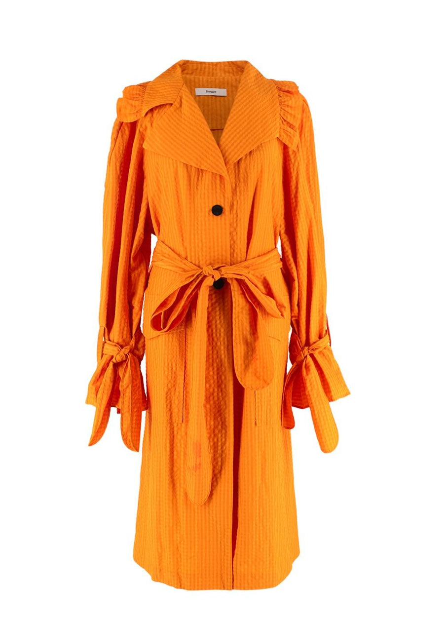 Brogger Orange Sienna Gingham Trench Coat