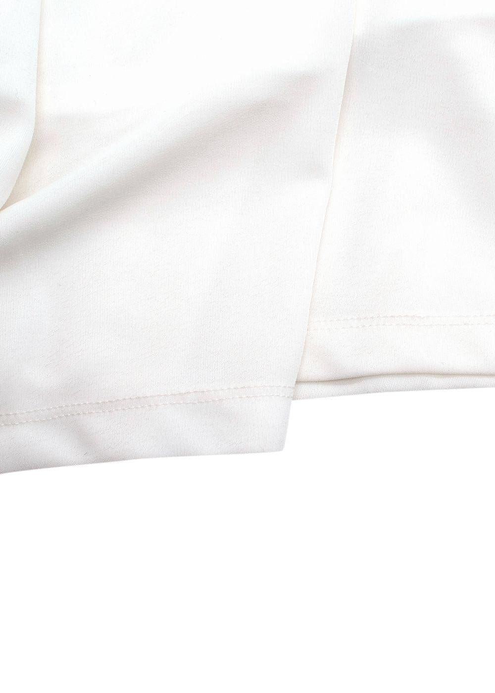 Elena Makri White One Shoulder Maxi Dress with Gold Shell Detail