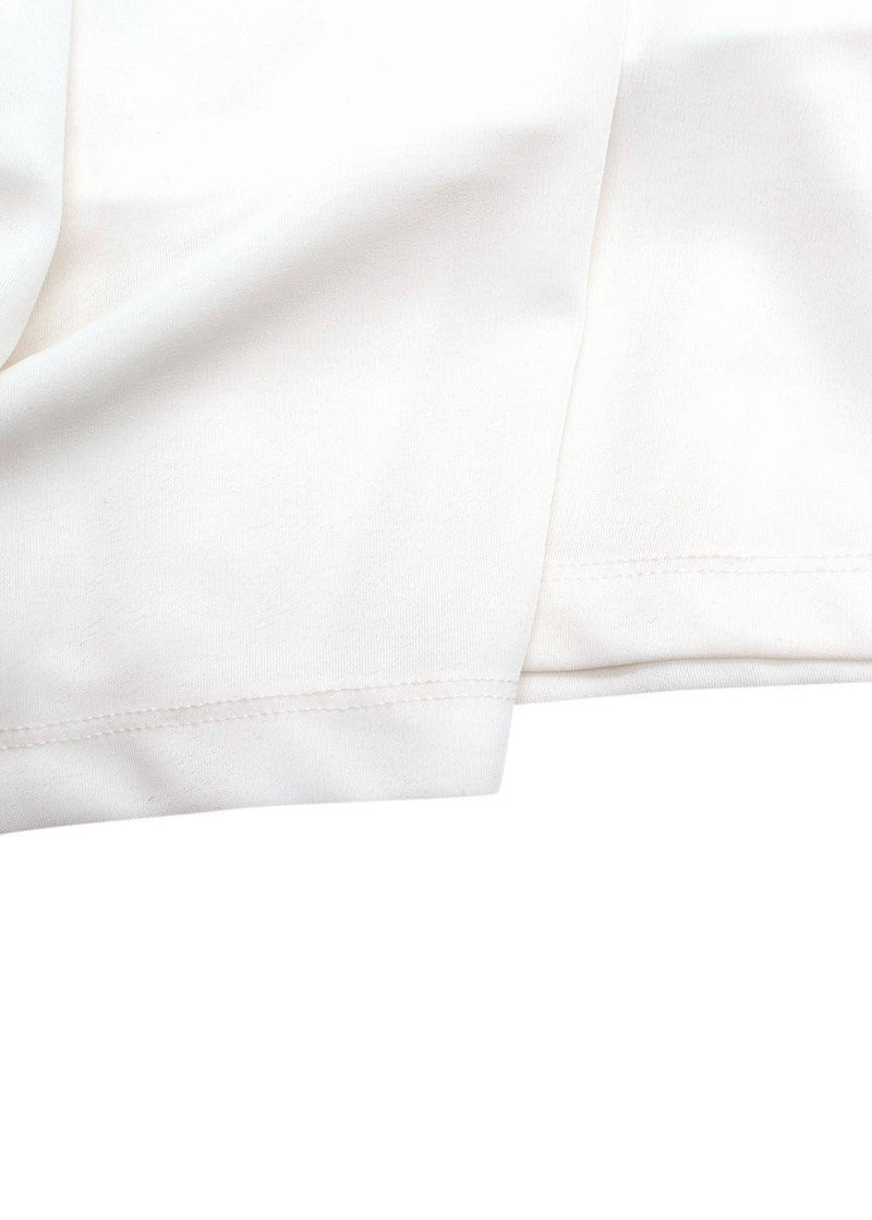 Elena Makri White One Shoulder Maxi Dress with Gold Shell Detail