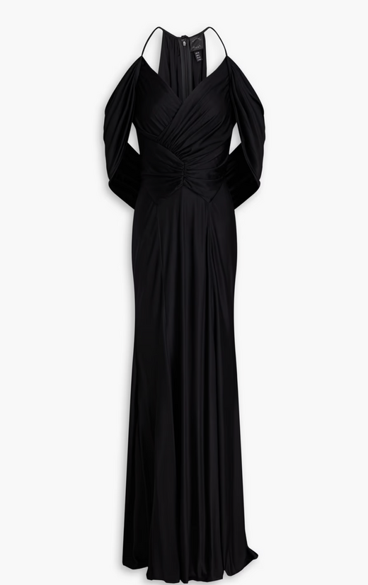 Huishan Zhang Bernice Draped Satin-Jersey Gown
