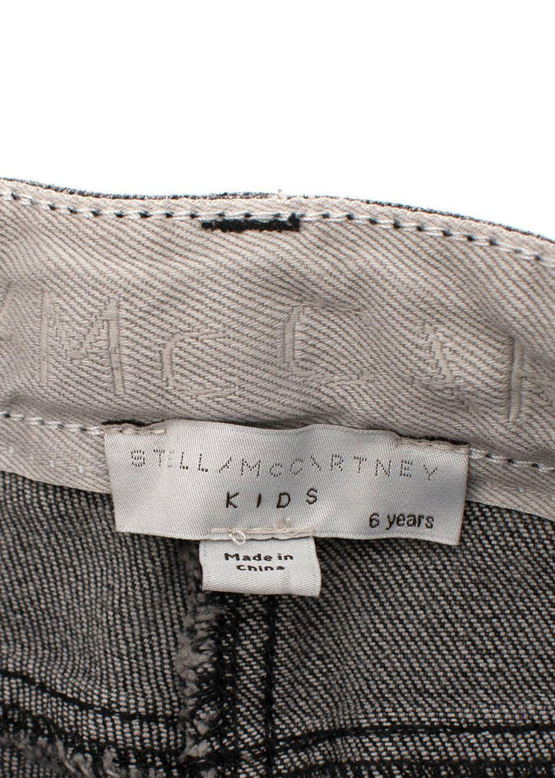 Dark Grey Distressed Hem Jeans
