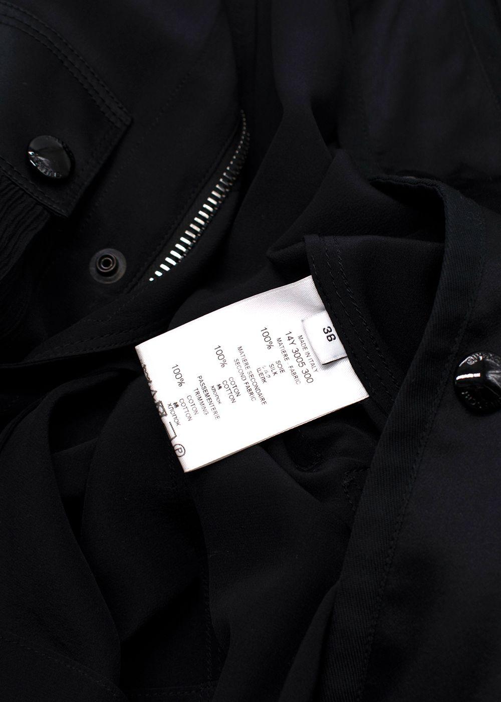 Givenchy Black  Belted  Silk Blend Utility Jacket