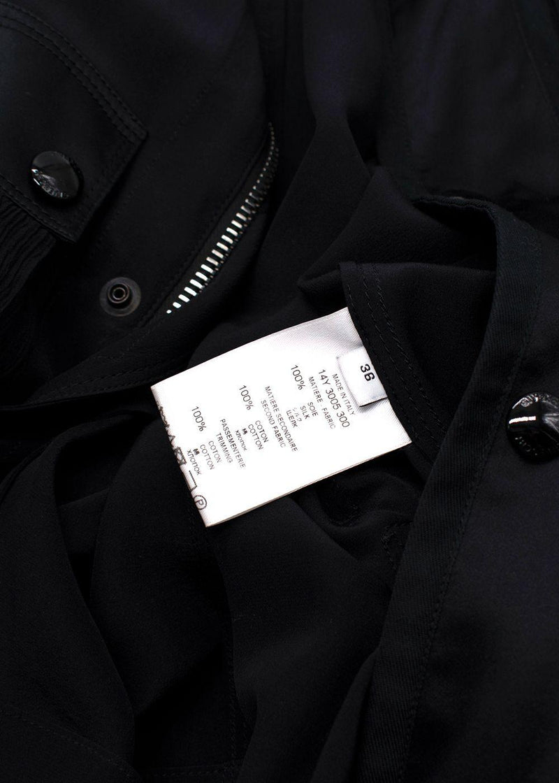 Givenchy Black  Belted  Silk Blend Utility Jacket