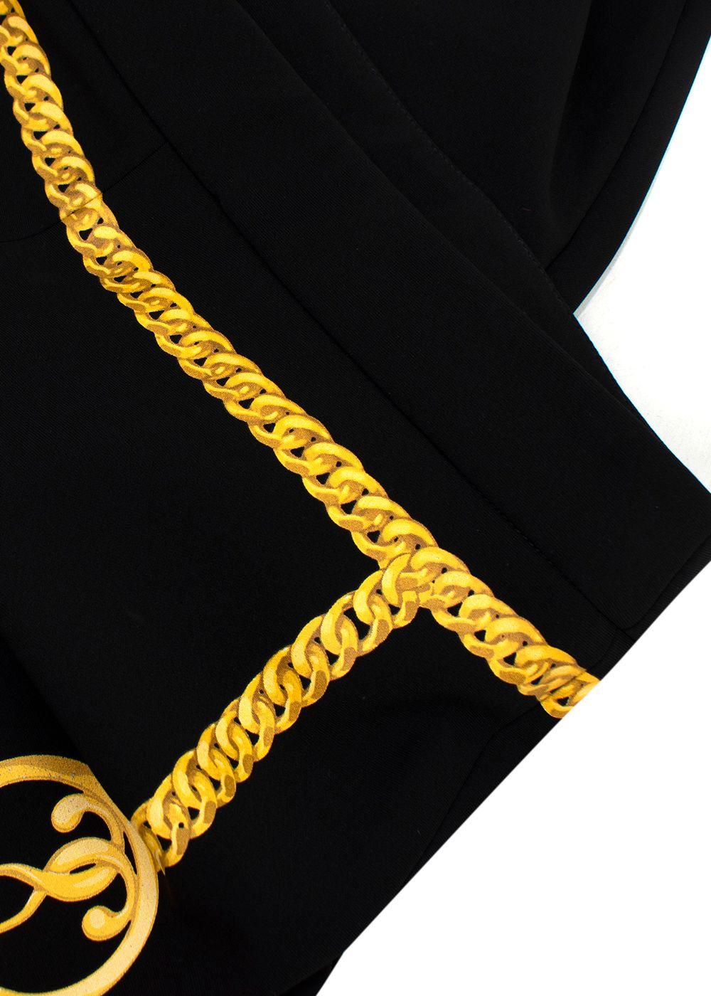 Moschino Couture Black Chain Print Trousers