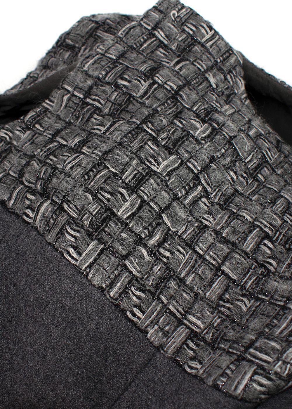 Chanel Grey Tweed Sleeveless Shift Dress
