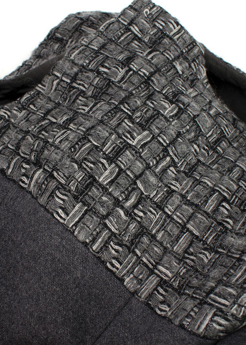 Chanel Grey Tweed Sleeveless Shift Dress