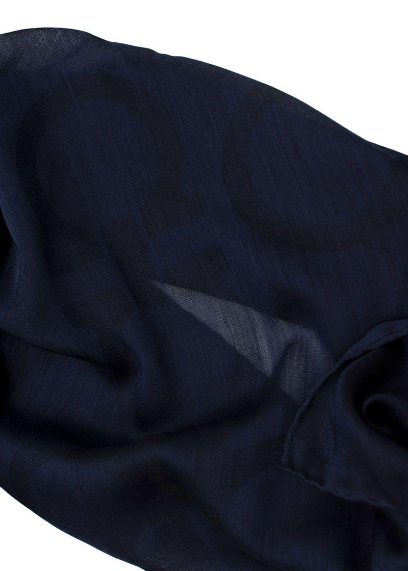 Blue Gancini Print Scarf