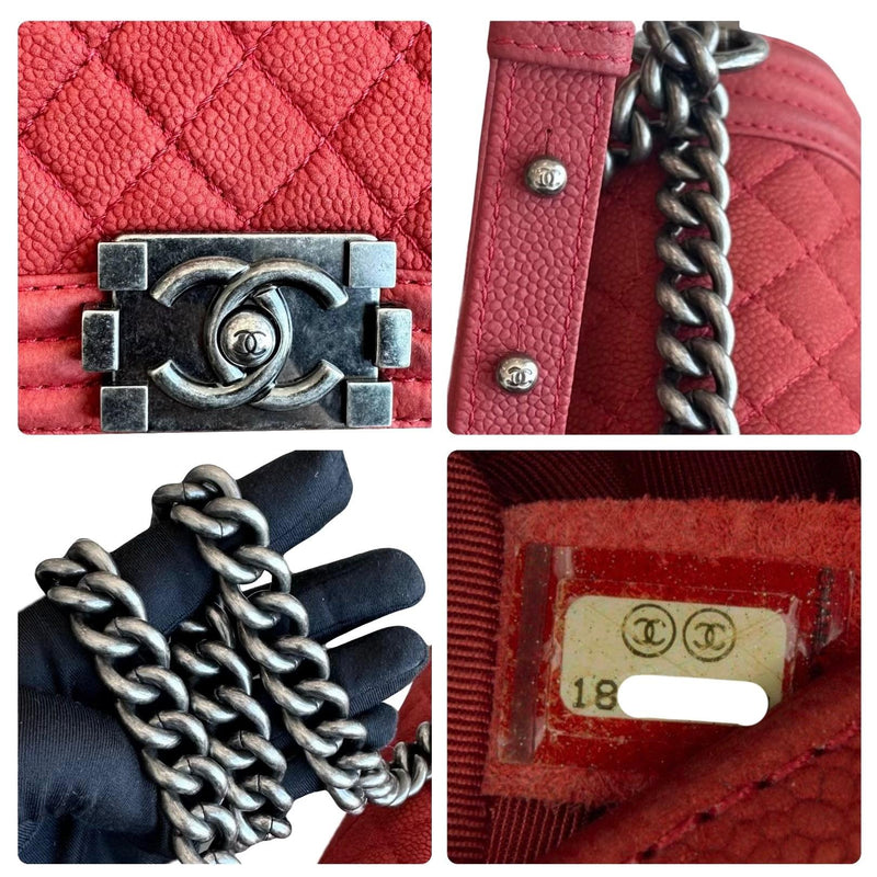 Red Calfskin Boy Bag