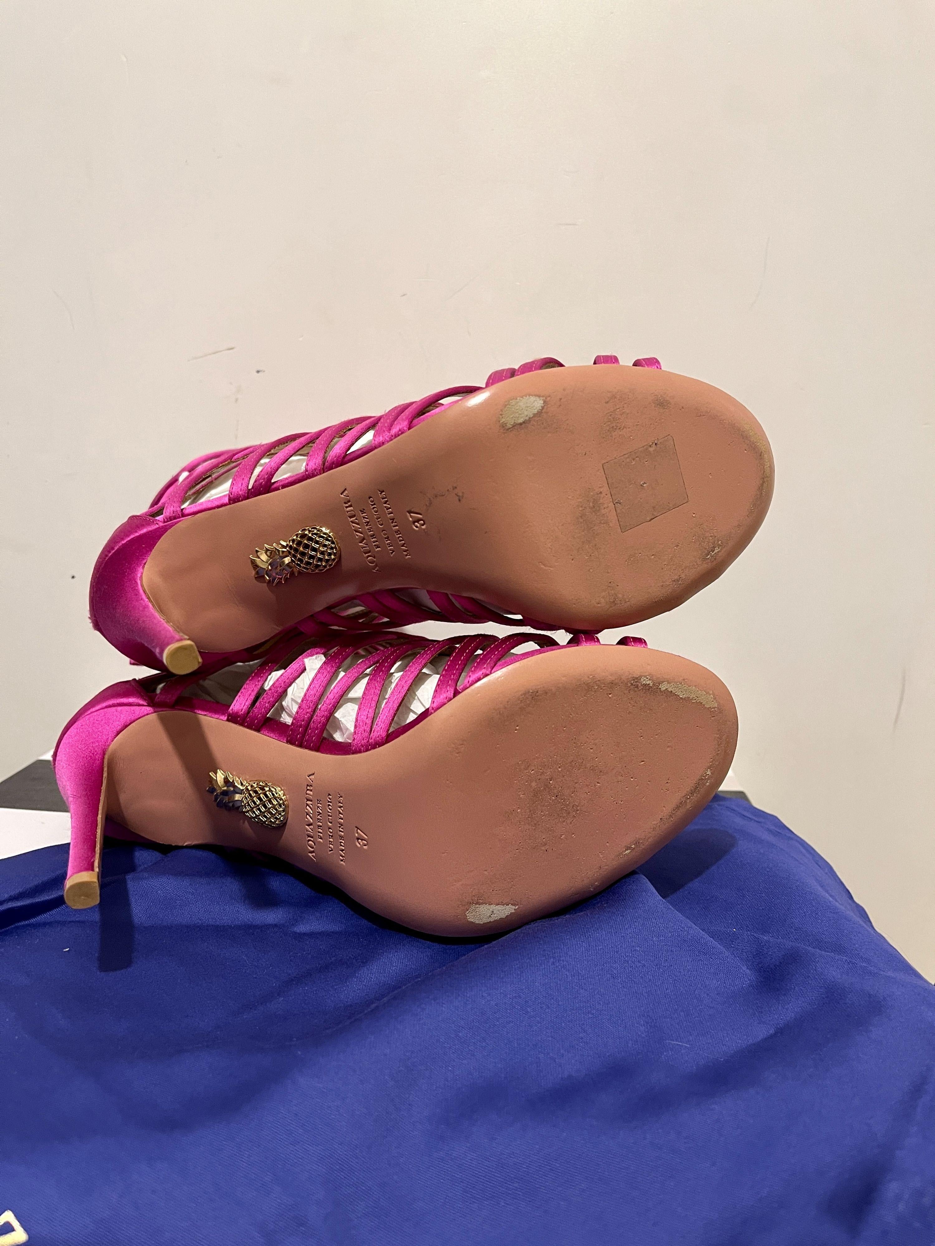 Pink Satin Caged Sandals