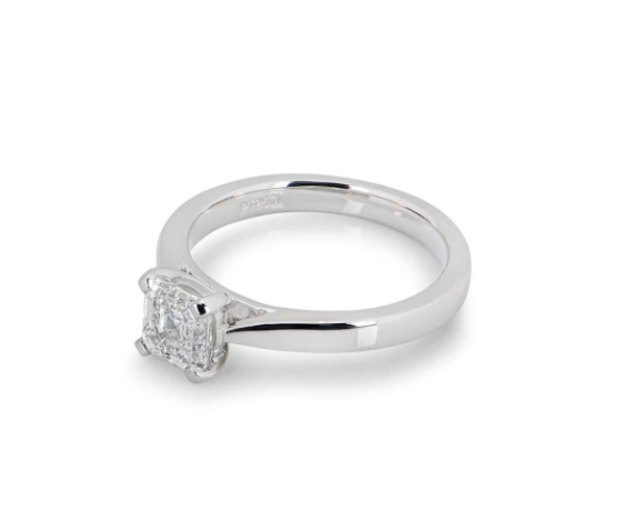 Bespoke Platinum Asscher Cut Diamond Ring