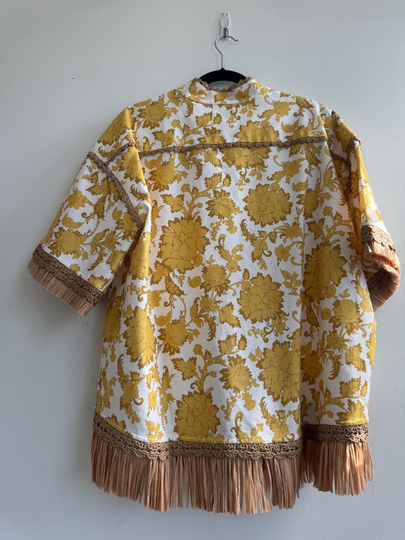 Zimmermann Yellow Postcard Fringed Shirt