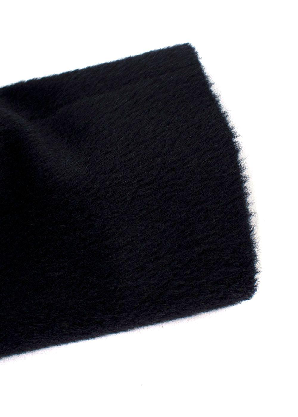 Navy Blue Llama Wool Blend Coat