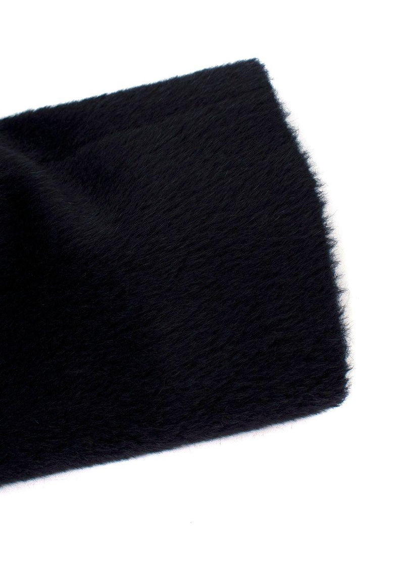 Navy Blue Llama Wool Blend Coat