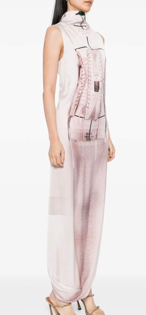 Jean Paul Gaultier Maxi Bustier-Print Dress