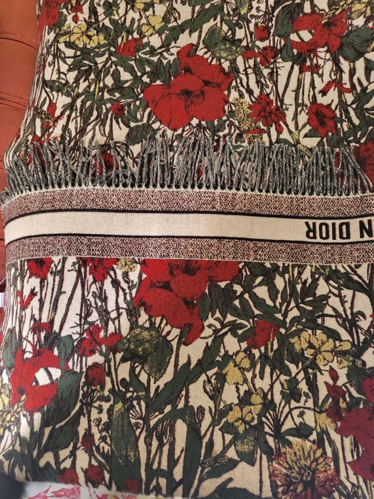 Dior Virgin Wool Tapestry Floral Throw