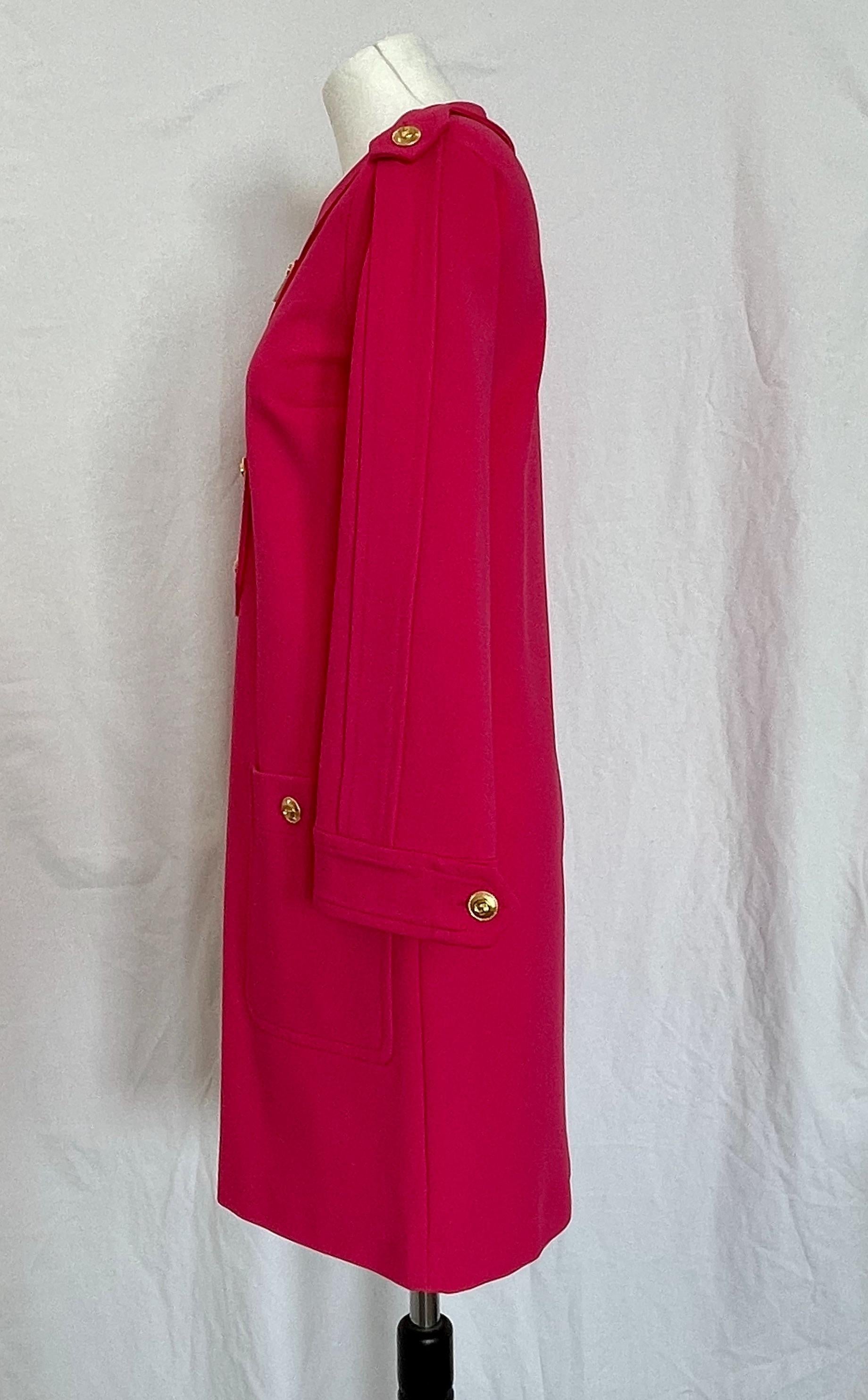 Hot pink stretch-knit tunic shift dress