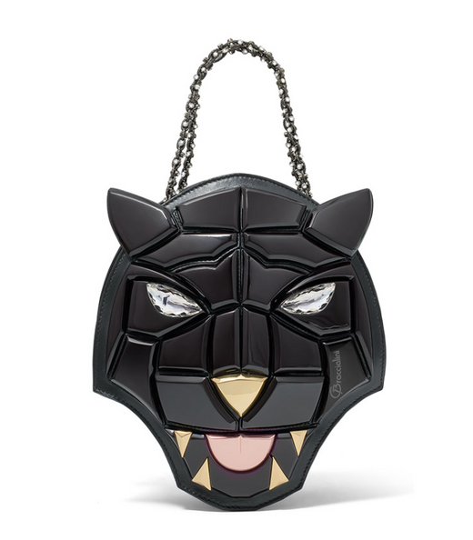 Braccialini Black Tema Panther Leather Bag