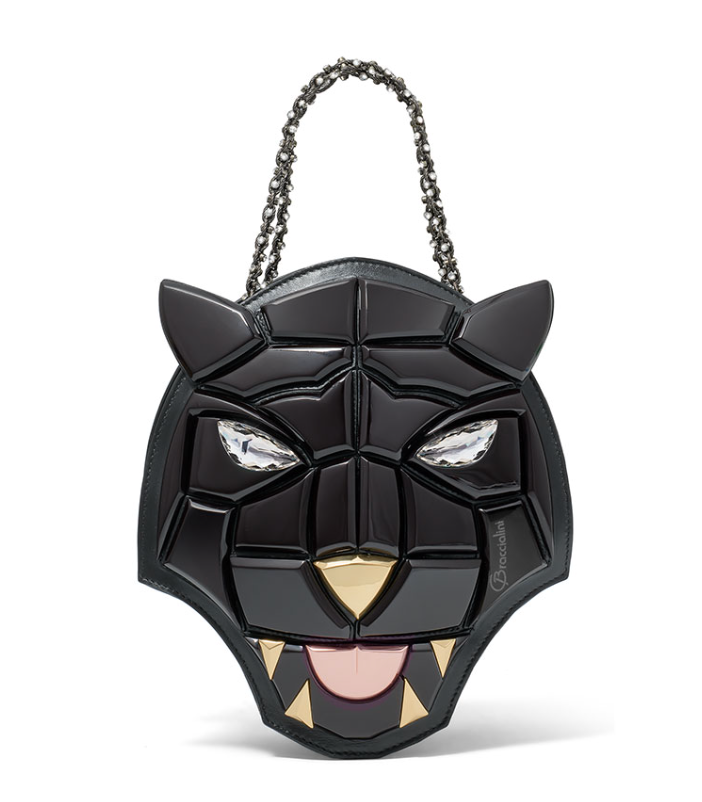 Braccialini Black Tema Panther Leather Bag