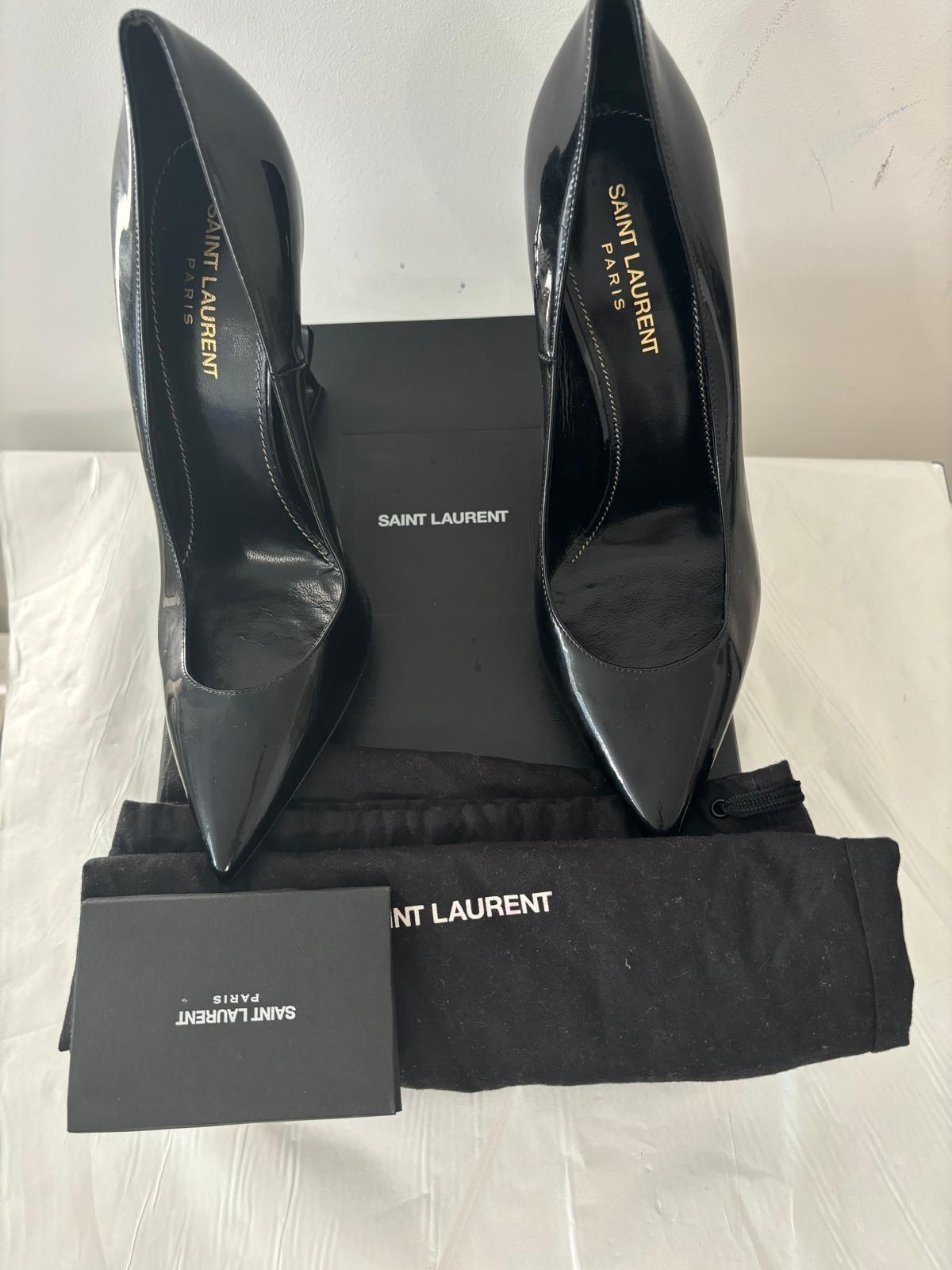 Saint Laurent Black Patent Leather Opyum 110 Pumps