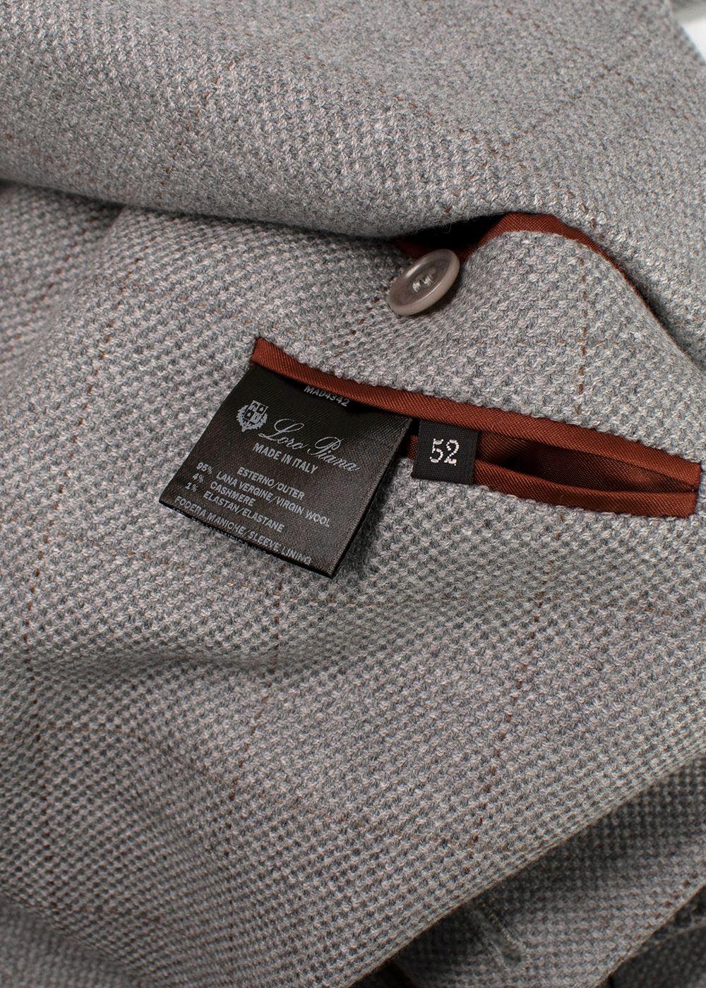 Loro Piana Grey Check Wool Single-breasted Blazer